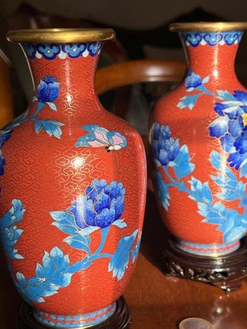 Vaas - Messing, Emaille - China (Zonder minimumprijs)