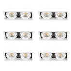 Spots inbouw Inbouwspot Bjorn 2 wit set 6 stuks, Verzenden