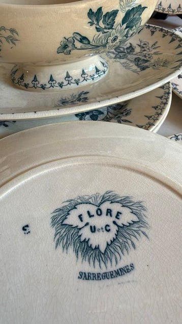 Sarreguemines - Service de dîner (9) - Modele  FLORE  U et