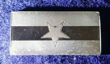 Landkaart en vlag op sterling zilver - Plaquette (4) - .925