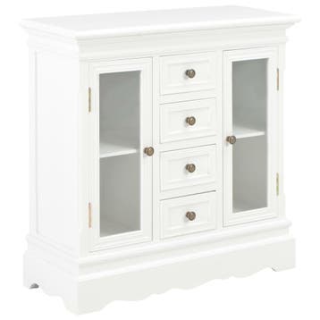 vidaXL Dressoir 70x28x70 cm massief grenenhout wit, Verzenden