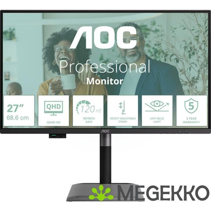 AOC Professional Q27P4CV 27  Quad HD 120Hz IPS Monitor, Computers en Software, Monitoren, Nieuw, Verzenden