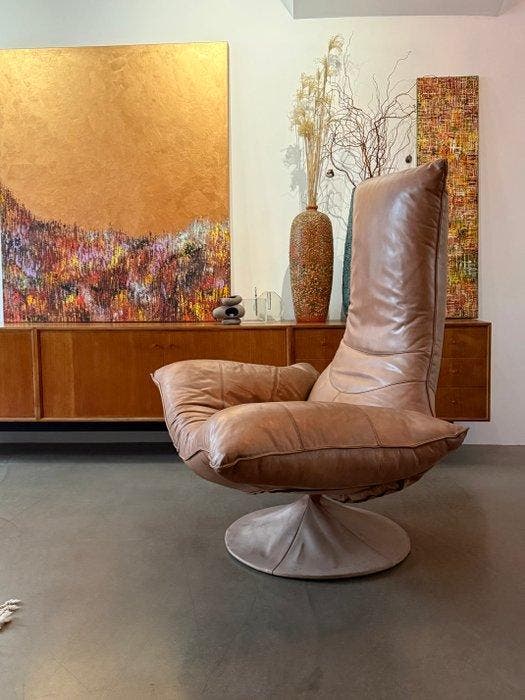 Montis - Gerard van den Berg - Fauteuil - Wammes - Cuir, Antiquités & Art, Antiquités | Meubles | Chaises & Canapés