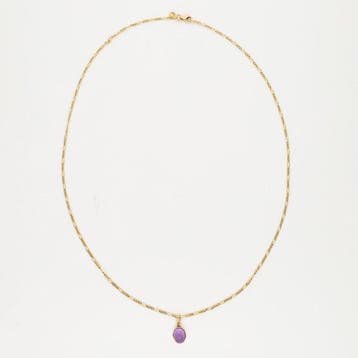 Collier avec pendentif - 14 carats Or jaune Améthyste