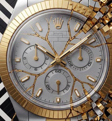 Kleury.art - [XL MATTE PAPER] The Shattered Chronograph by, Nieuw