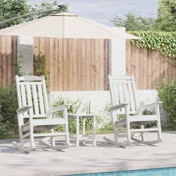 vidaXL Schommelstoel 2 st Wit Polyetheen, Jardin & Terrasse, Verzenden
