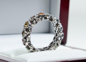 Zonder minimumprijs - Ring - 925 zilver - 2.00 ct saffier