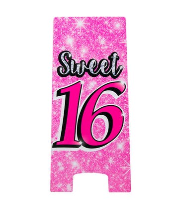 Warning Sign Sweet 16 Roze 62,5cm, Verzenden, Nieuw