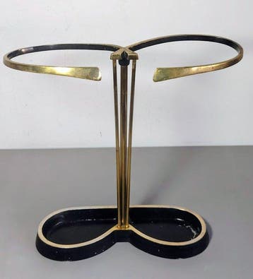 Paraplustandaard/rek - Gietijzer - Messing vintage uit de