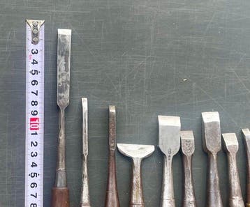 Werkgereedschap - Een set van twaalf gebruikte Japanse