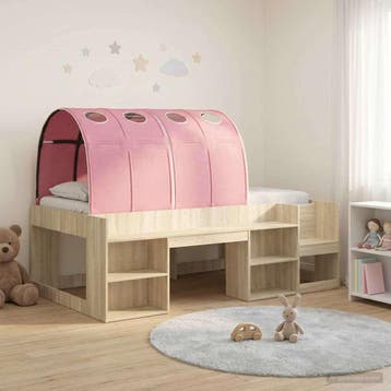vidaXL Bedframe met Tunnel 3 st Sonoma eiken en roze Bewerkt, Verzenden
