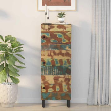 vidaXL Hoge kast met 3 deuren 40x33x110 cm gerecycled hout, Huis en Inrichting, Kasten | Dressoirs, Verzenden, Nieuw