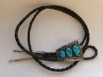 Cravate bolo argent et turquoise Navajo - États-Unis (Sans