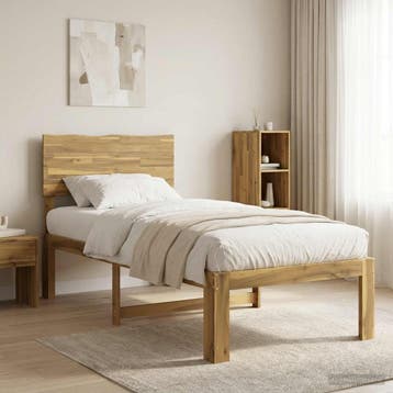 vidaXL Eenpersoonsbed met hoofdbord ROSTOCK Wit 80 x 200 cm, Huis en Inrichting, Verzenden, Nieuw