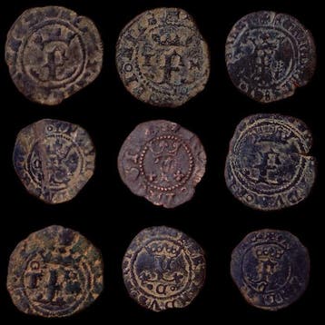 . Spanje Lote 9 Monedas Reyes Catolicos (Zonder