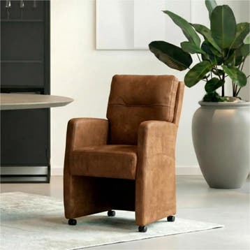 Set van 8 Leren eetkamerstoelen Sharp - Kenia Brown (bruin), Ophalen of Verzenden
