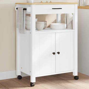 vidaXL Keukentrolley MONZA 60x40x88,5 cm massief grenenhout, Huis en Inrichting, Verzenden, Nieuw