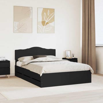 vidaXL Bedframe met lade met opslag Zwart 140 x 200 cm, Verzenden