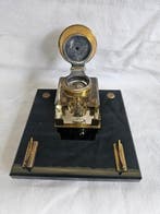 Zonder minimumprijs - Inktpot - Art Deco - Messing, Glas, Nieuw
