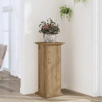 vidaXL Plantenstandaard 33x33x80 cm bewerkt hout artisanaal, Tuin en Terras, Verzenden, Nieuw