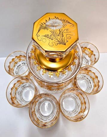 Bohême vintage - Service à boisson (7) - cristal taillé et