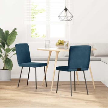 vidaXL Eetkamerstoelen 2 st fluweel blauw, Verzenden, Nieuw