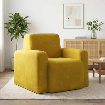 vidaXL Fauteuil Geel fluweel, Verzenden