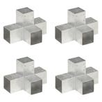 vidaXL Paalverbindingen 4 st X-vorm 91x91 mm gegalvaniseerd, Tuin en Terras, Verzenden, Nieuw
