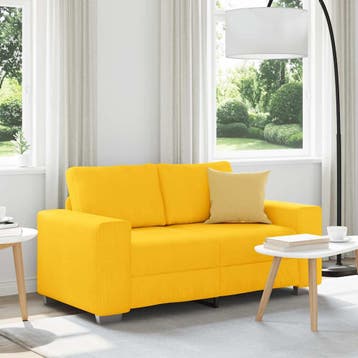 vidaXL Loveseat Sofa Lichtgeel 160x77x82 cm Corduroy Stof, Verzenden, Nieuw