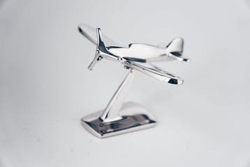 Polished Metal Propeller Airplane Model – Decorative, Antiek en Kunst