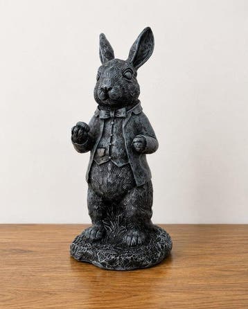 sculptuur, Elegant Gentleman Rabbit Figurine with Detailed