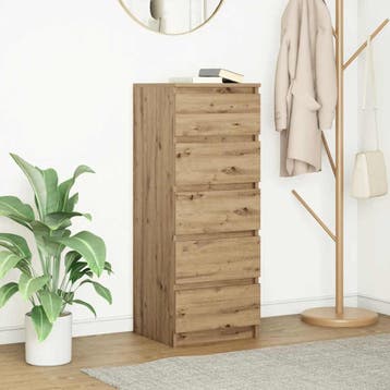 vidaXL Dressoir met lades 37,5x35x99cm spaanplaat artisanaal, Verzenden, Nieuw