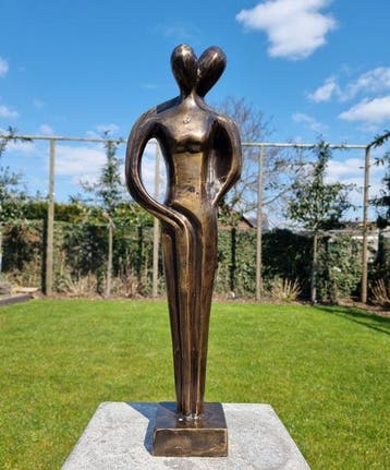 sculptuur, Couple in love - 47 cm - Brons