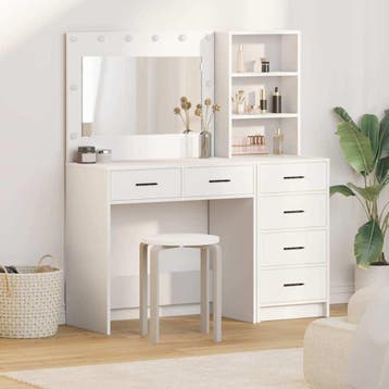 vidaXL Kaptafel 2 st Wit 78.5 x 41 x 135 cm Bewerkt hout, Verzenden, Nieuw