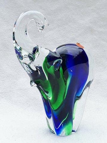 sculptuur, Olifant - 19.5 cm - Muranoglas