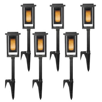 Buitenverlichting zonne-energie set van 6 LED Solar Fakkel T, Verzenden