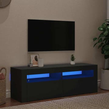 vidaXL Tv-meubel met LED-verlichting 120x35x40 cm zwart, Verzenden