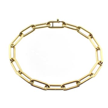 Gouden closed forever schakelarmband, Ophalen of Verzenden, Gebruikt, Goud, Goud