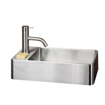 Fontein Lanesto Vanity 22x40x10 cm RVS Grijs (excl kraan, Ophalen of Verzenden, Nieuw, Chroom, Overige typen