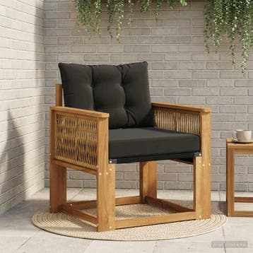 vidaXL Buiten Midden Sofa Massief Acacia Hout Naturel, Verzenden, Nieuw