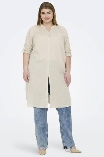 ONLY lange linnen blouse jurk50Maat 46/48 (XL) of groter, Verzenden