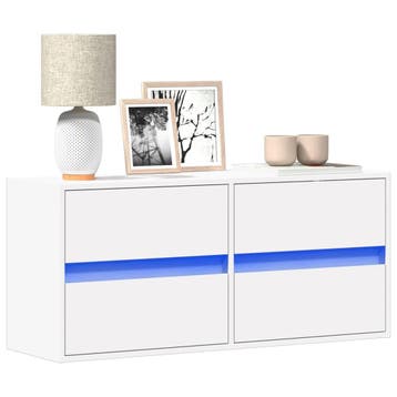 vidaXL Tv-wandmeubel met LED-verlichting 100x31x45 cm wit, Verzenden, Nieuw