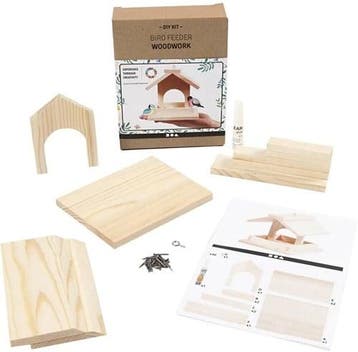 DIYkit Pakket Hobbyset Vogelvoederhuis maken met instructie, Nieuw