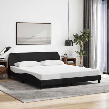 vidaXL Bedframe Dover stof zwart 160x200 cm, Verzenden, Nieuw
