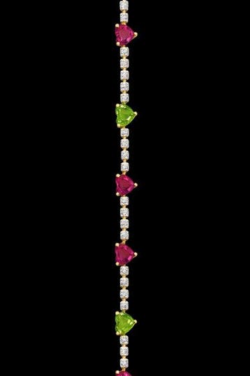 Bracelet - 14 carats Or jaune - 6.36ct. tw. Tourmaline -