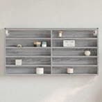 vidaXL Vitrinekast 100x8,5x50 cm bewerkt hout grijs sonoma, Verzenden