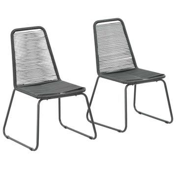 vidaXL Tuinstoelen 2 st poly rattan zwart, Verzenden