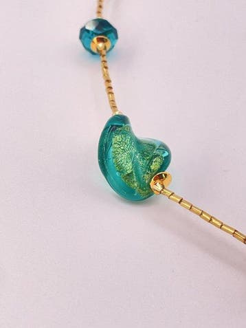 24 karaat - Murano-glas, Geel goud - Halsketting -, Antiek en Kunst