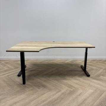 hoekbureau (links) 180x120 cm + kabeldoorvoer,  natuur eiken