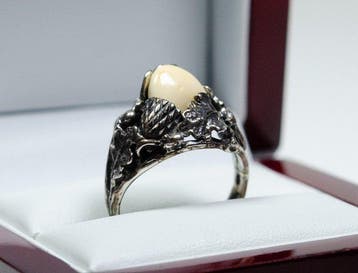 - Argent 830 - Bijouterie de chasse - Bague